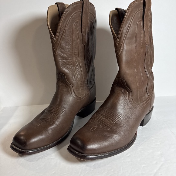 Tecovas Men's Leather Cowboy Boots Brown Size 12 D Style 1016 - Picture 1 of 9